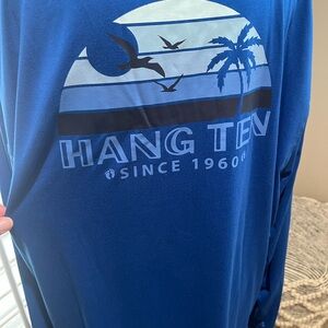 Hang Ten Blue Shirt with Palm Tree Design